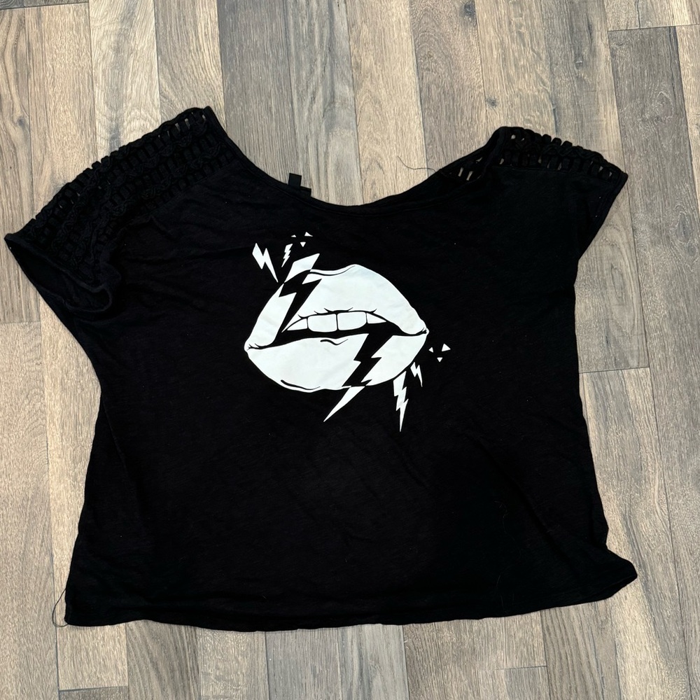 Like New TORRID Lattice Off Shoulder Tee